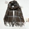 Plaid Scarf Women's Autumn and Winter Fashion New Versatile Long Tassel Shawl Korean Style Student Retro Warm Scarf