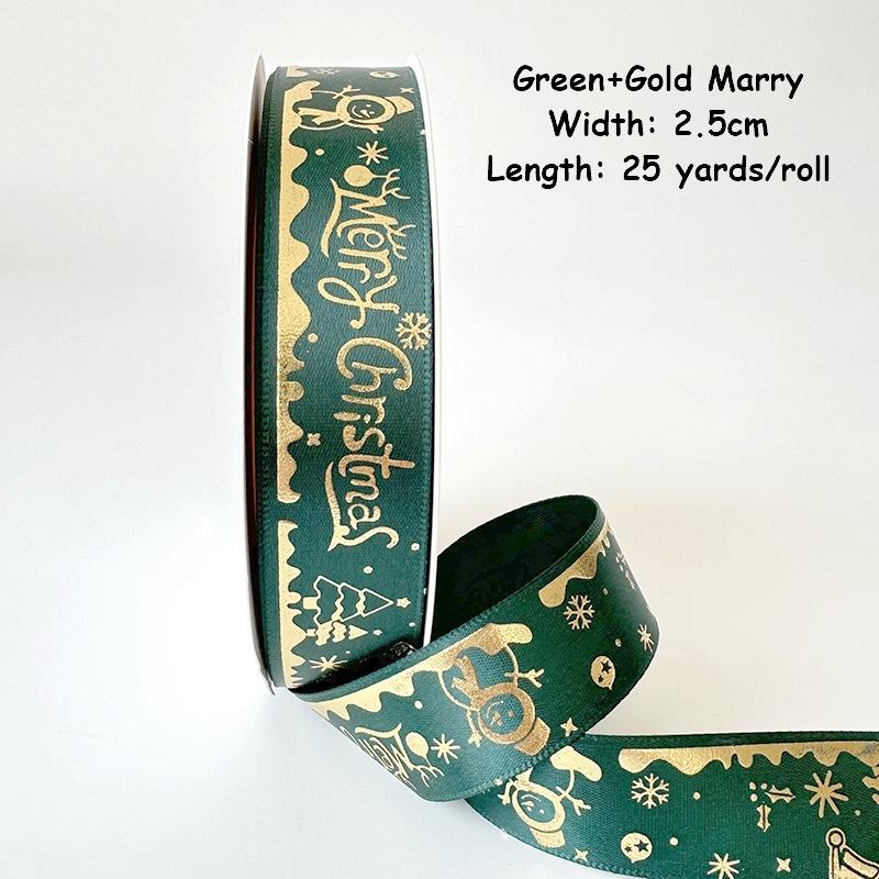 1/4 Inch Christmas Ribbon for Crafts Holiday Grosgrain Ribbon Christmas Ribbon for Gift Wrapping Festival Party Decoration