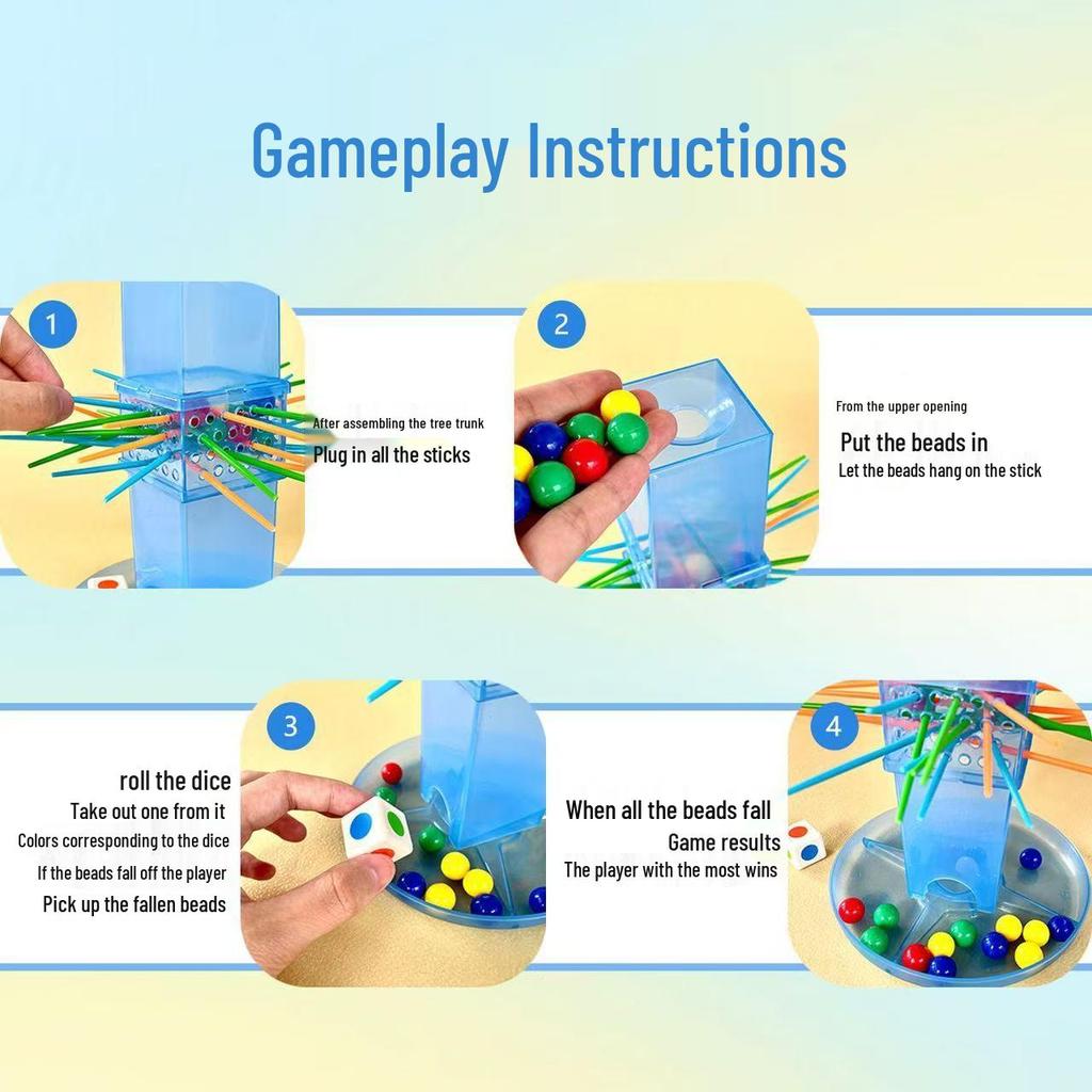 Kids' Stick Pulling Game: Balance & Beads Party Challenge for Parent-Child Interaction & Early Learning