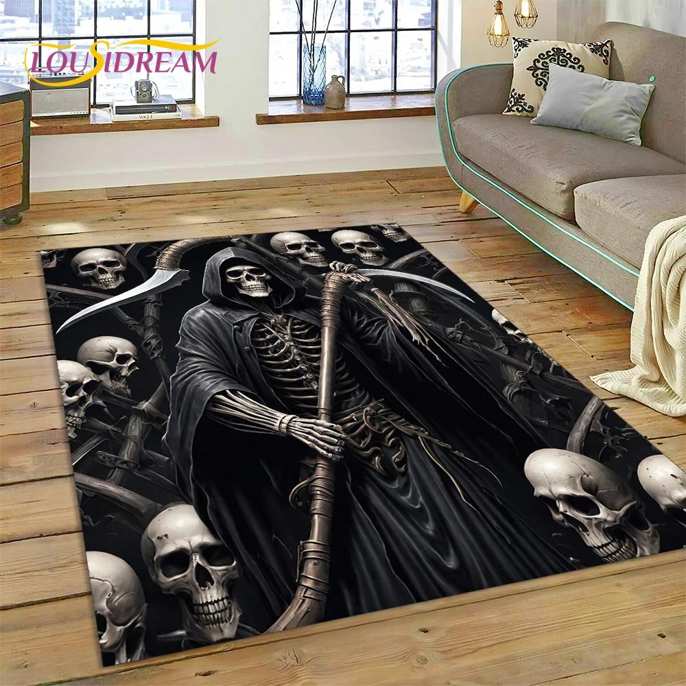2025 New Gothic Horror Character Skull Ghost Spirit Carpet Rug for Bedroom Living Room Home Sofa Decoration,kids Decor Floor Mat
