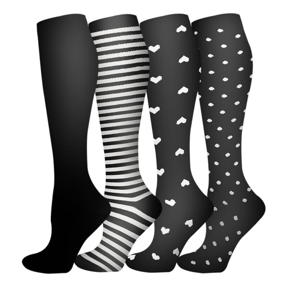 3 Pairs Breathable Compression Socks Soft Nurse Calf Pressure Leg Socks  for Outdoor Sports