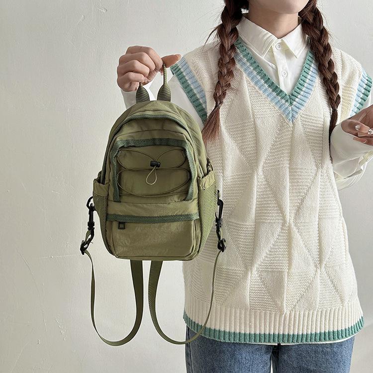 Schoolbag new high-value drawstring contrasting backpack large-capacity sports backpack schoolbag travel bag college style bag
