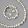 Rhinestone Pearl Necklace, Diamond-Set Bracelet, and Earrings Women's Three-Piece Jewelry Set