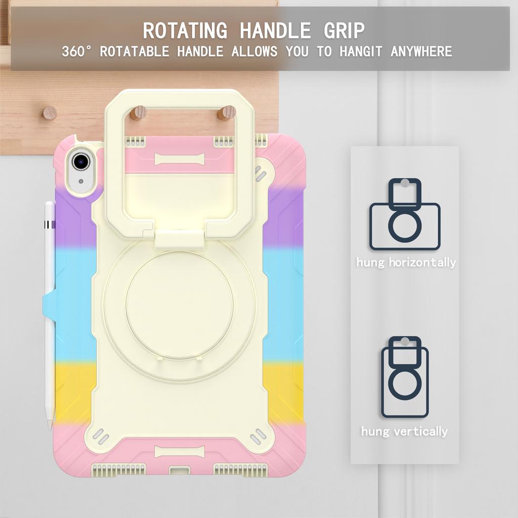 Stand Case Universal for IPad A16 2025 11th 10.9 2022 10thGen A3354 A3355 A3356 A2757 A2777 A2696 360 Rotating Handle Grip Cover