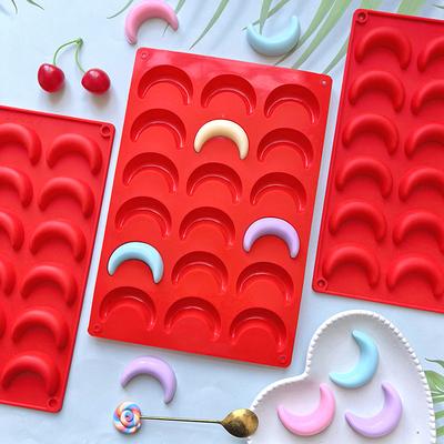 Mond Silikonform zum Backen Halbmond Schokolade Süßigkeiten Kuchendekoration Cupcake Topper Keks Eiswürfel Wachsmelts Wachsmalstift Schlüsselanhänger
