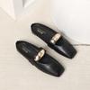 Fashion Spring New Flat Shoes 2025 Round Head Shallow Mouth Breathable Metal Buckle Soft Sole Non-slip Single Shoes Women's Hollow Mules