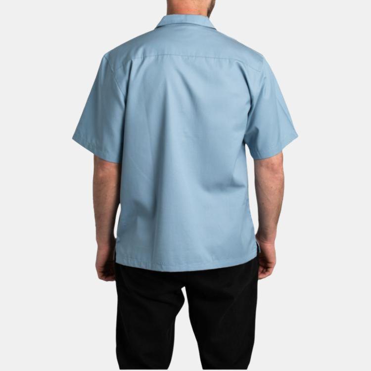 Carhartt WIP Letter Logo Single Button Short Sleeve Shirt Men shirts Light-Blue I031465-0RO-XX