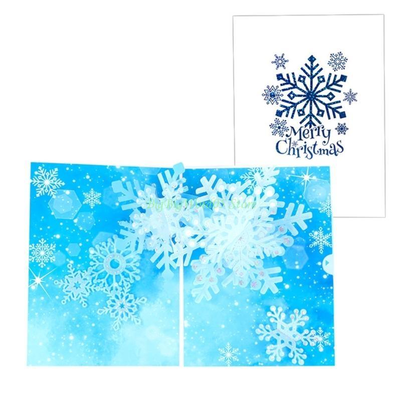 

24TE 3D Snowflake Greeting Card Fine Papercraft Party Decoration Greeting Small Kits CN