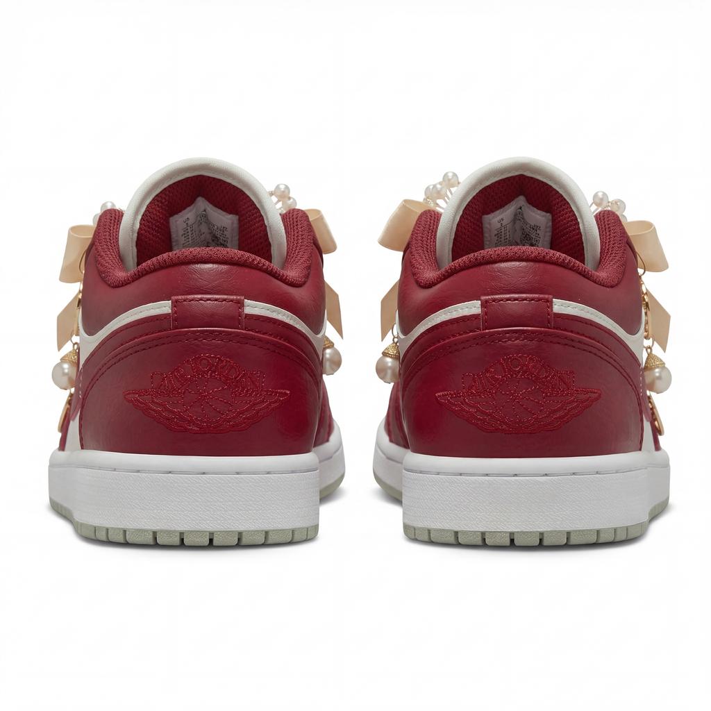 Jordan Air Jordan 1 Perfect Match Eternal Bond, Formal Attire, Wedding Shoes Slip Resistant Lightweight Low Top 553560-133(Team2070-S-BOX)