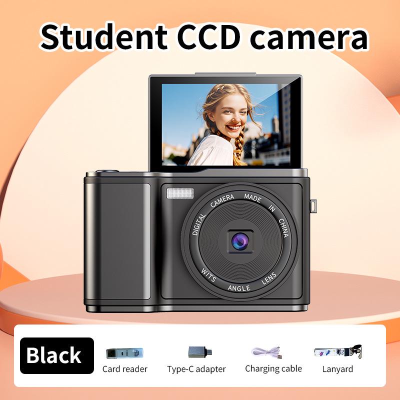 3.0-Inch Large Screen Flip-Out Selfie Camera for Students & Travel Vlogging