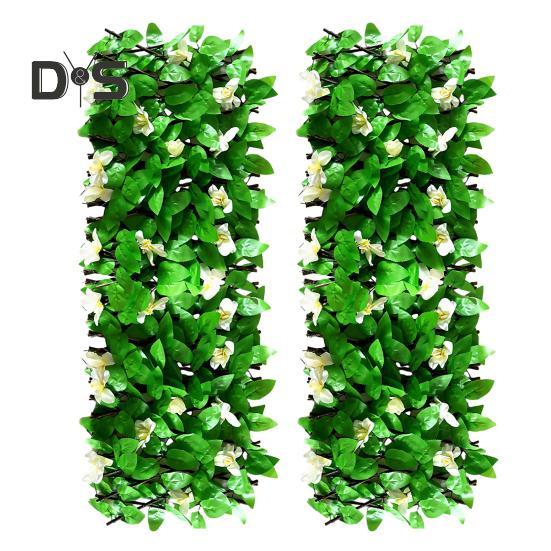 

2 шт. искусственные цветы, расширяющиеся садовые панели для цветов, устойчивые к ультрафиолетовому излучению, простая установка, сделай сам, ограждение для уединения, искусственные цветы 40cm White orchid