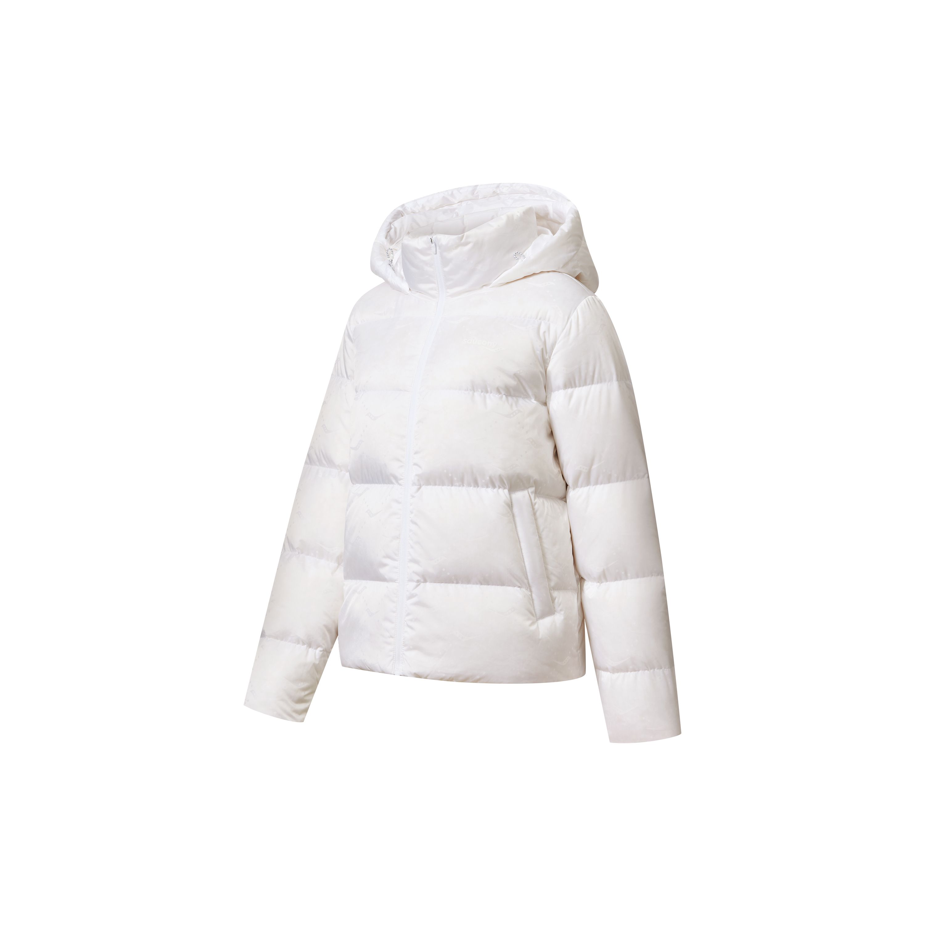 

Saucony Solid Color Hooded Woven Jacket Down Coat Women outerwear Pearl-White SC1230098A-WT02 S