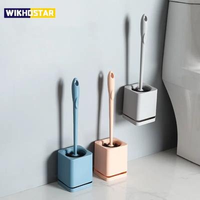 Kıl Tuvalet Fırçası Duvara monte Uzun Saplı Tuvalet Fırçası Kurutma Tutucu Banyo Depolama Banyo Temizleme Fırçası