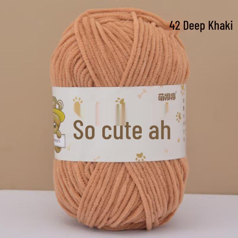Chenille Crochet Yarn - Medium Thick Hand-Knitted for DIY Crafts & Dolls