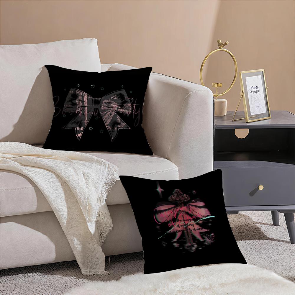 Beautiful Trendy Korean-Style Bows Pillow Case Sofa Living Room Bedroom Headboard Backrest Cushion Square Cushion