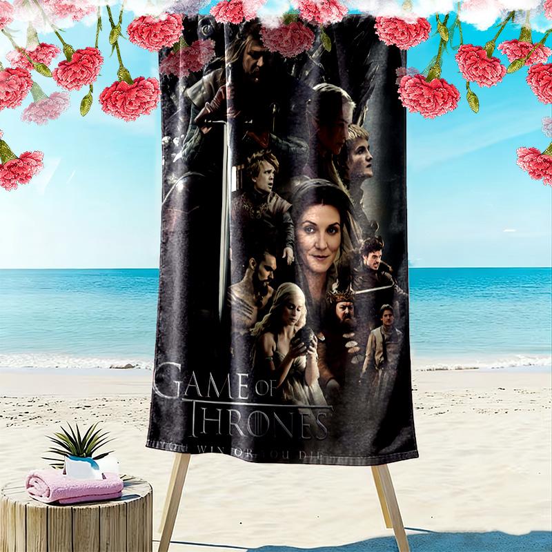 House of Dragon Print Beach Towel, Large Soft Quick Dry Towel for Beach Camping Swimming