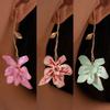 Zinc Zinc Alloy Enamel Flower Drop Earrings Big Flower Stud Earrings Floral Pendant Earrings  Girl