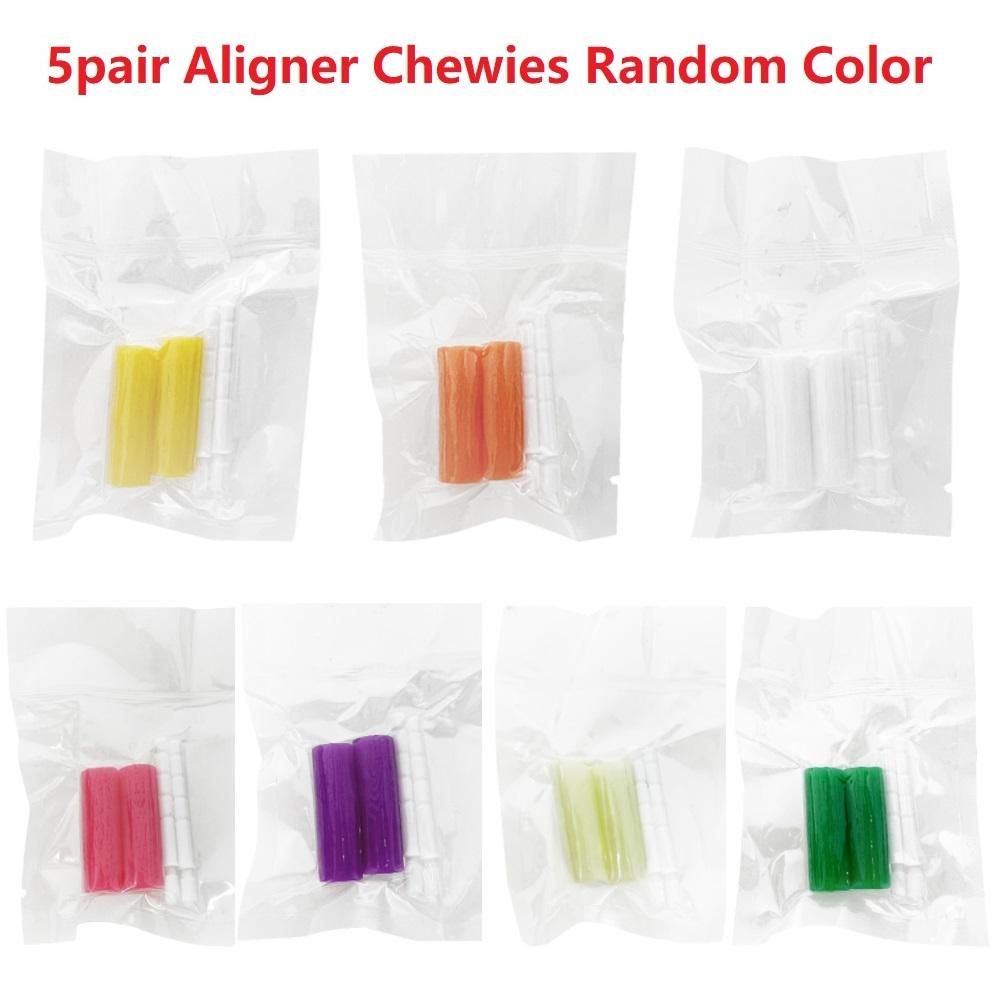 5Pair Aligner Chewies Flexible Silicone Teeth Stick Bite Tooth Chew Fruit Flavors Orthodontic Invisible Retainer Seater Chews