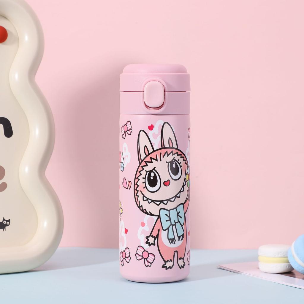 Cartoon Pattern Bouncing Cup Car Pea Cup High Value 304 Stainless Steel Vacuum Thermos Cup