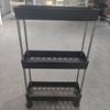 Triple-layer metal frame ultra-thin mobile storage cart
