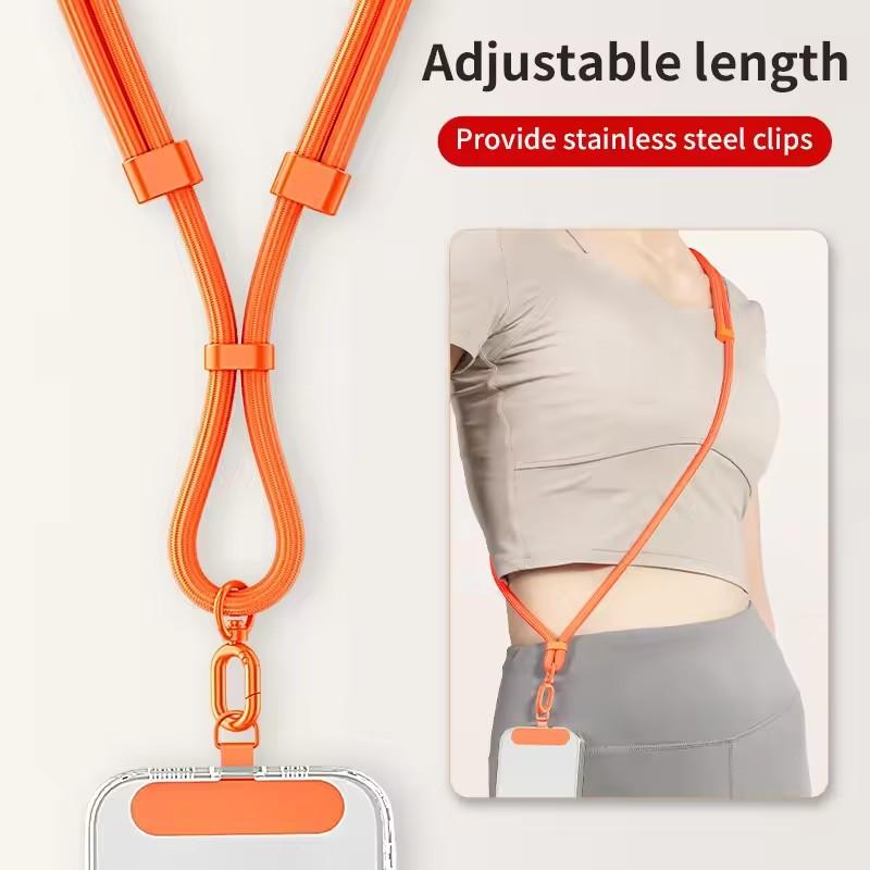Uniwersalny Regulowany Smycz na Telefon Naszyjnik Crossbody Pasek do Etui na Telefon Długa Lina Wisząca z Klipsem Zapobiegający Zgubieniu Trwały i Solidny