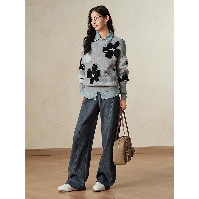 Jiuzi Annacole Women's Quiet Luxury Banana-Fit Elastic Waist Sweatpants