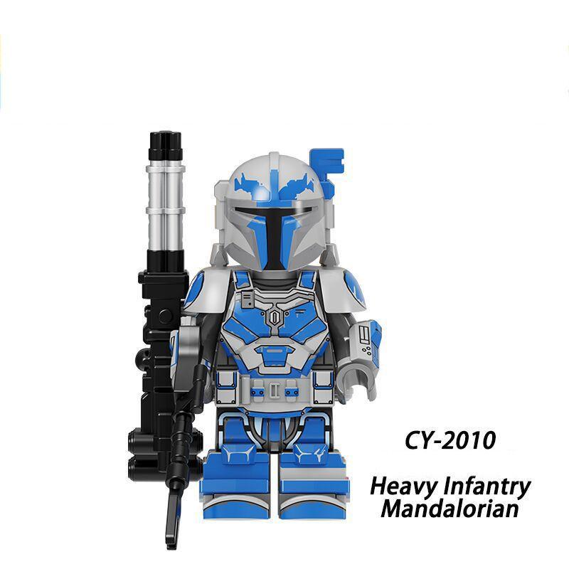 Wysokiej jakości figurki minifigurki Mandalorianina Piechoty Ciężkiej Star Wars do kreatywnej zabawy i nauki