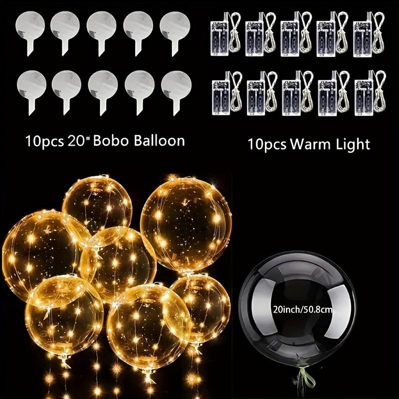 10set/Pack Lighted Transparent Balloon Sphere - LED Glow Party Decor for Wedding Christmas Birthday Night Event Decoration Gift 5