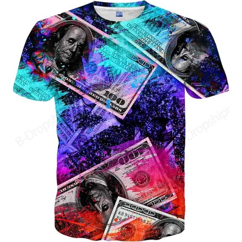 Dolar 3D potisk Grafická trička Módní Ležérní Nadměrná Kulatý výstřih Krátký rukáv Pánská a Dámská Unisex trička
