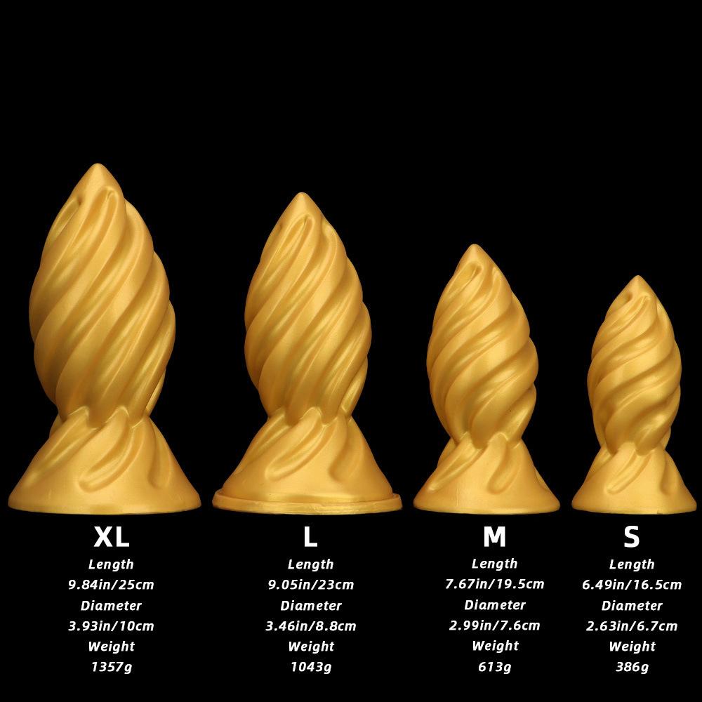 Riesiger Goldener Weicher Silikon Realistischer Dildo Buttplug Erwachsenen Analspielzeug Fisting Großer Schwanz Penis