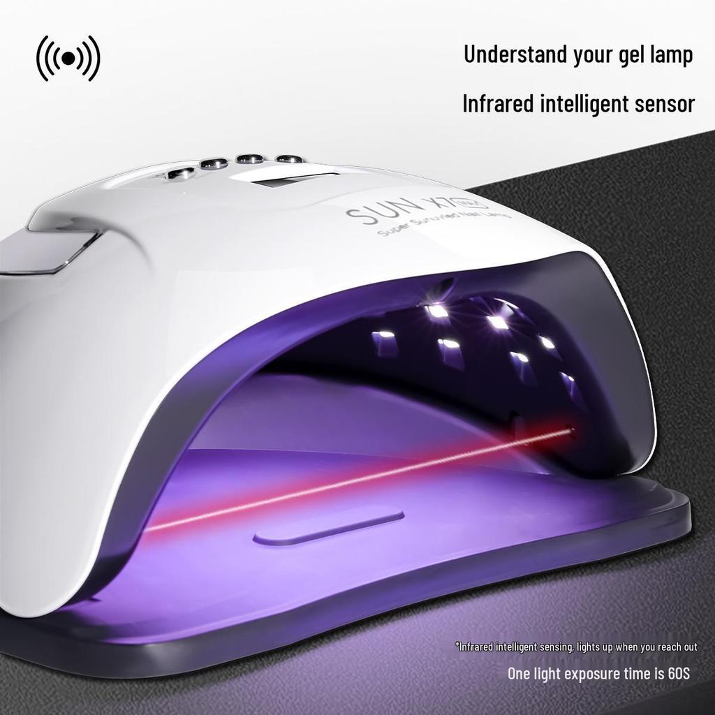2025 Nail Lamp 320W LED Quick-Dry, 66 Beads, Smart Curing, No-Tan