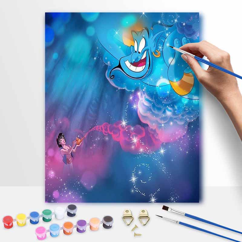 Disney Aladdin Genie Painting Kit Home Bedroom Wall Decoration Creative Handmade Gift for Adults