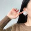 Exquisite Pearl and Diamond Stud Circle Earrings, Fashionable Silver Needle Design for Women.