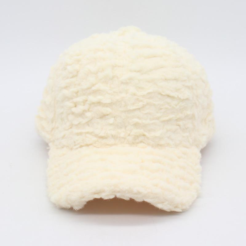 

Thickened Hairy Cute Men S And Women S Hats Solid Color Warm Baseball Caps Peaked Caps one size【winter stick】 молоко, білий колір