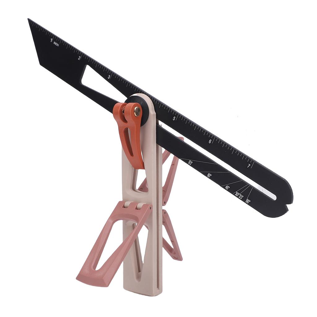 Kayar T Açılı Gönye Açısı Bulucu Hareketli Kuyruk Yuvası Marangoz Cetveli Aparatı Çok Fonksiyonlu T Tipi Ölçüm