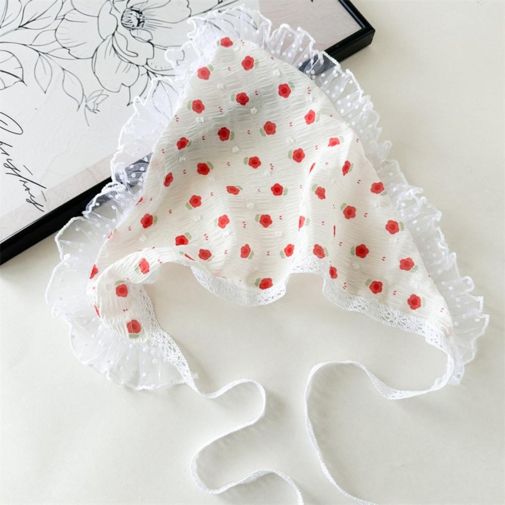 Handmade Flower Headscarf Triangle Turban Hair Accessories Summer Triangle Headband  Beach