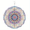 3D Mandala Flower Wind Chime Vibrant Metal Kinetic Hanging Sculpture Colorful Petal Design for Indoor Outdoor Garden Decor Room Decoration