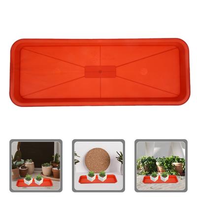5Pcs Plastic Rectangular Plant Tray Base Light Brown Flowerpot Water Catcher Drip Saucer Planter Tray Indoor Outdoor Accessory