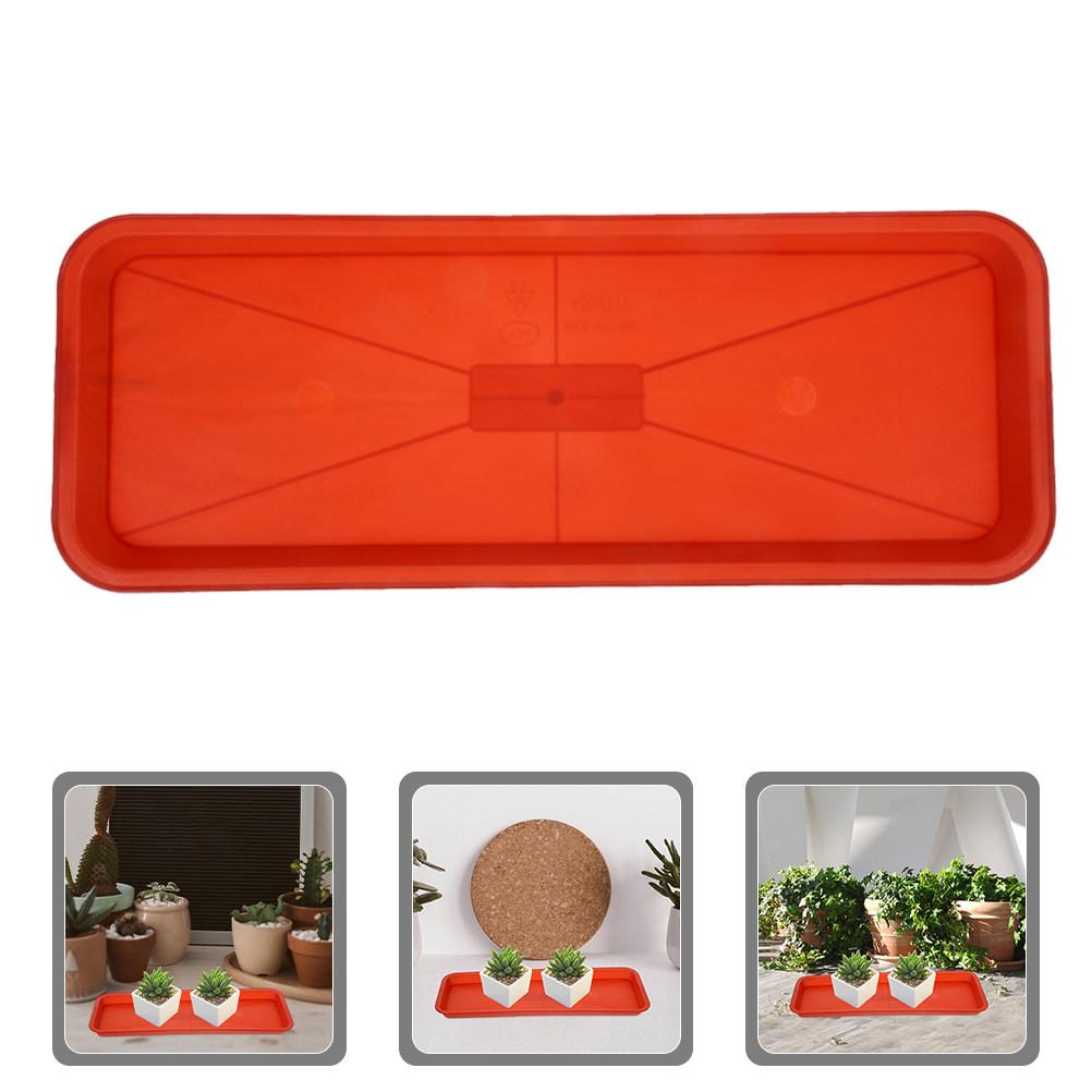 5Pcs Plastic Rectangular Plant Tray Base Light Brown Flowerpot Water Catcher Drip Saucer Planter Tray Indoor Outdoor Accessory