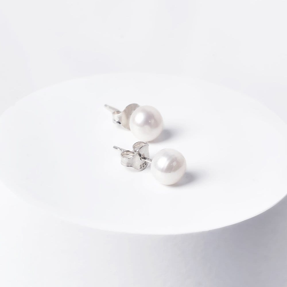 Silver925 Mini Rounded Pearl Earrings