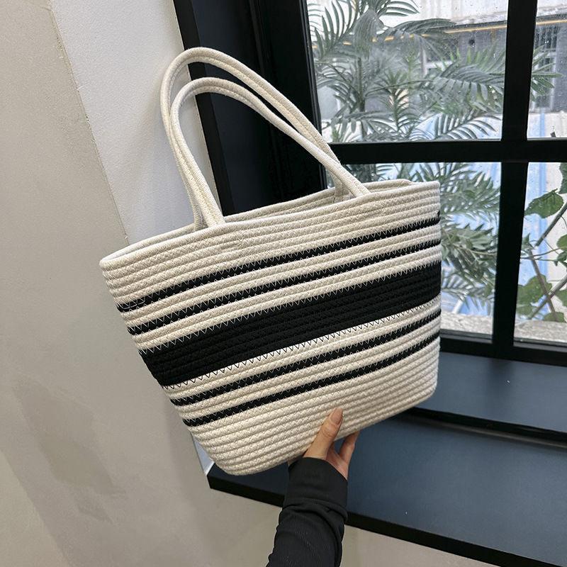 Knitted Bag, New Fashionable Tote Bag Women's Large Capacity Shoulder Bag Summer Versatile Popular Women's Bag