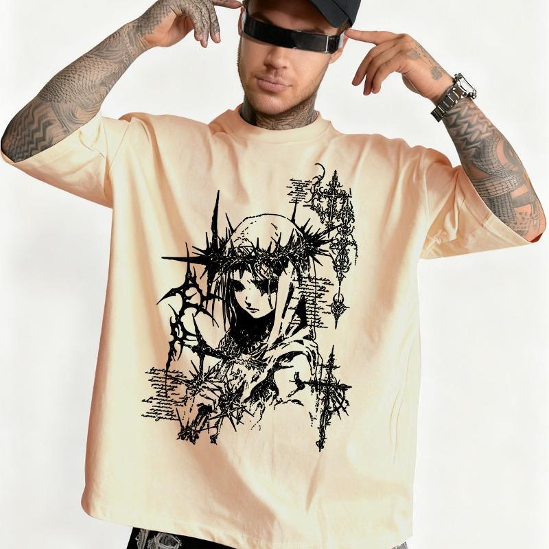 Gothic Dark Style Image Unisexs Trend YK Tshirt Summer New Item Unisex Casual Tshirt