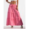 QICED Women's Fashion Casual Solid Color Print  Skirt