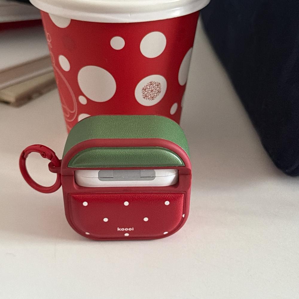 Ins Cute Contrasting Color Strawberry Polka Dot Airpods4 Protective Case Airpod3 Suitable for Apple Pro Earphone Case Second Generation Wireless