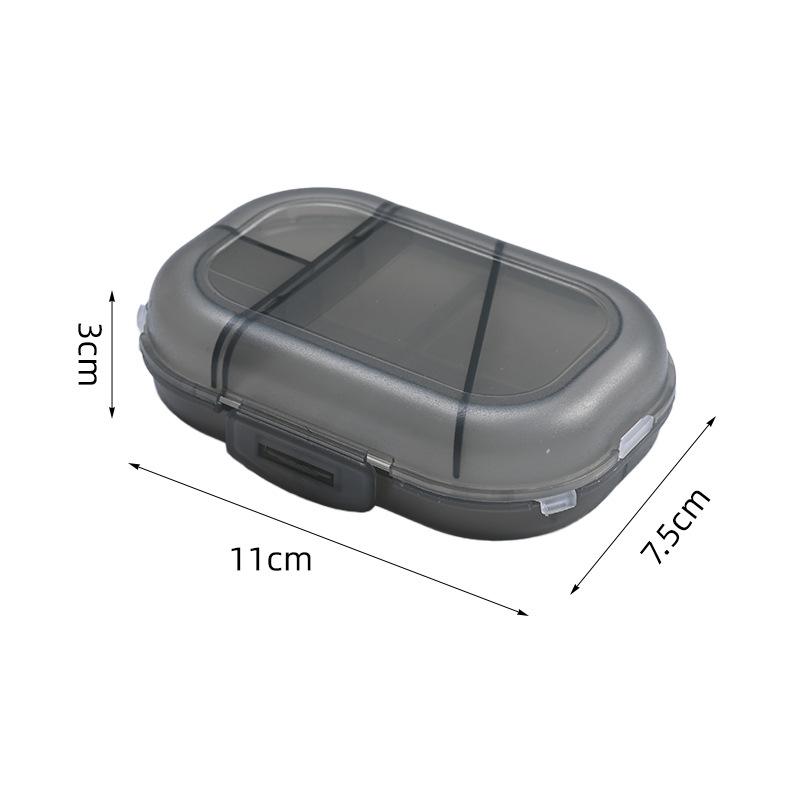 Portable Double Layer Pill Organizer with Eight Compartments Secure Sealed Storage Box for Daily Medication Management