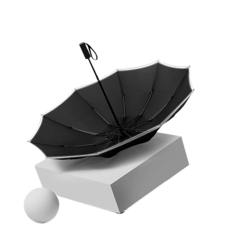Ten-bone automatic car three-fold reverse hemming umbrella folding business umbrella