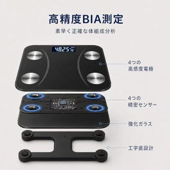 Bluetooth Scale Body Composition Monitor Fat Smart Health Meter Smartphone Compatible 2026 Home Use High Precision Measures BMI Basal Metabolism Mass