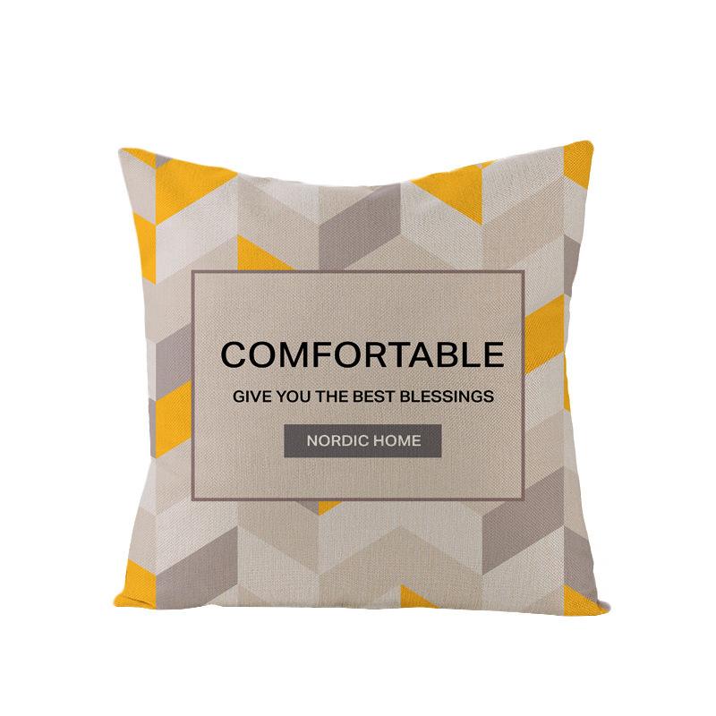 Modern Minimalist Style Linen Pillowcase Household Goods Soft-decorative Sofa Pillowcase Geometric Abstract Pillowcase