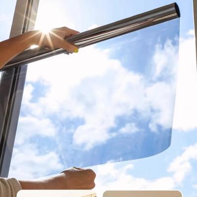 Adesivo de Janela Protetor Solar e Isolamento Térmico Película para Janela Anti-espreitadela Cortina de Vidro com Perspectiva Unidirecional Película de Privacidade para Varanda