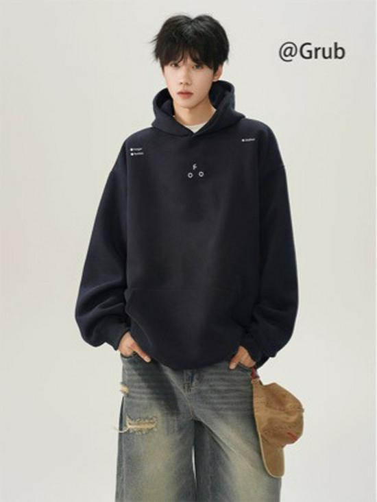 Herbst Trendiger Amerikanischer High Street Hoodie mit Schriftzug - Lockere Passform, Schweres Design für Paare